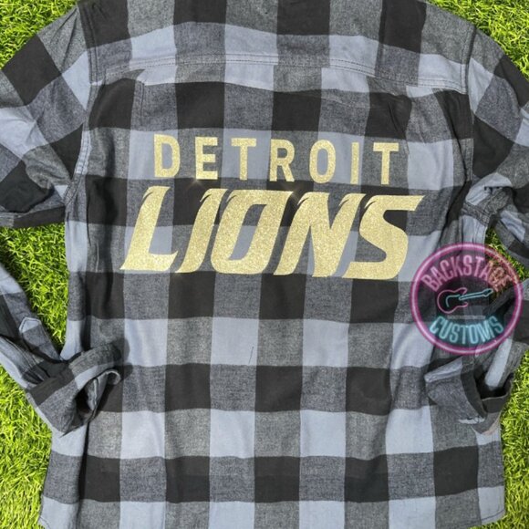 🦁 Detroit Lions Shimmer Flannel - Picture 3 of 6
